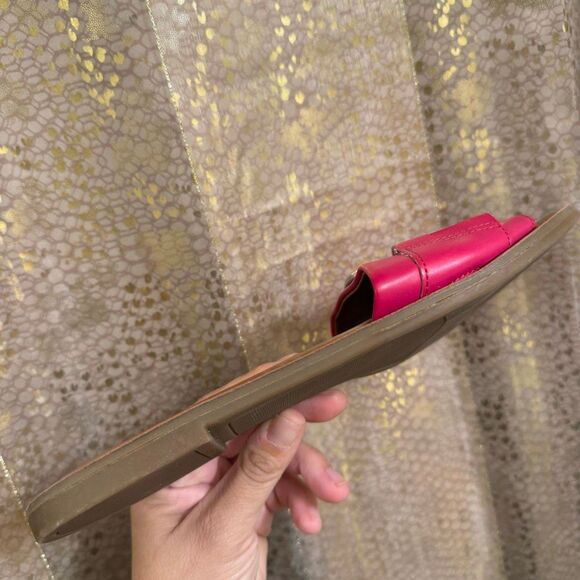 Franco Sarto mandy Slip On Silver Hardware Dark Pink Sandals 8.5 - Picture 6 of 7